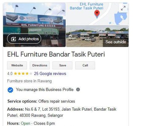 ehl furniture bandar tasik puteri